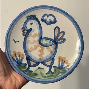 MA Hadley Ceramic Plate with Rooster Design 6” bread and butter plate child
